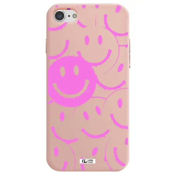 Smile Purple Apple iPhone 8 Silicone pastel pink Case