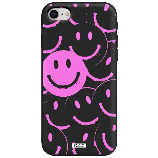 Smile Purple Apple iPhone se 2020 Silicone black Case