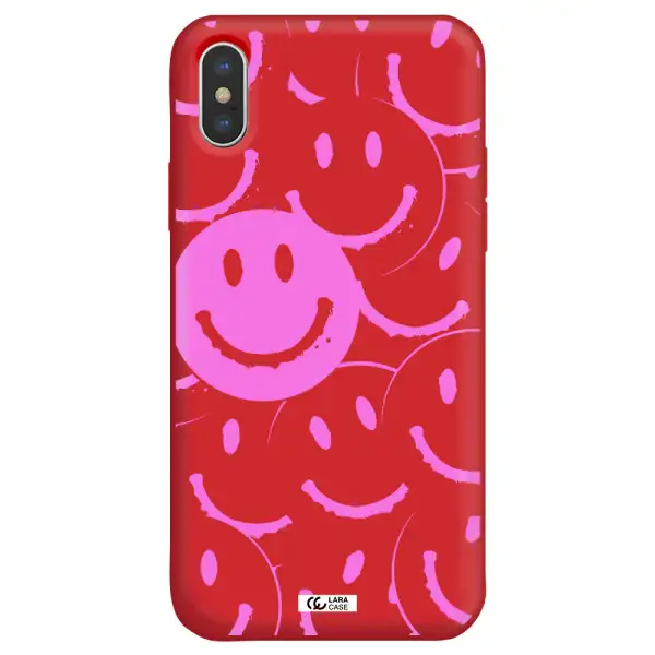 Smile Purple Apple iPhone X Silicone Imperial Red Case