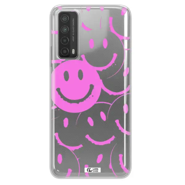 Smile Purple Huawei P Smart 2021 Clear TPU Case