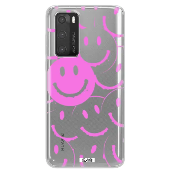 Smile Purple Huawei P40 Clear TPU Case