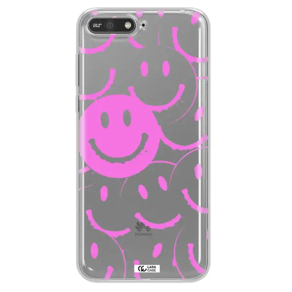 Smile Purple Huawei Y6 2018 Clear TPU Case