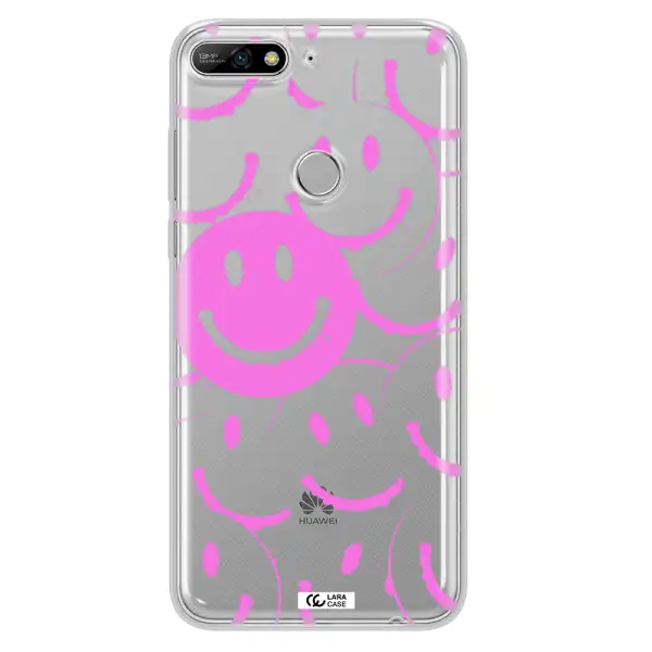 Smile Purple Huawei Y7 2018 Clear TPU Case