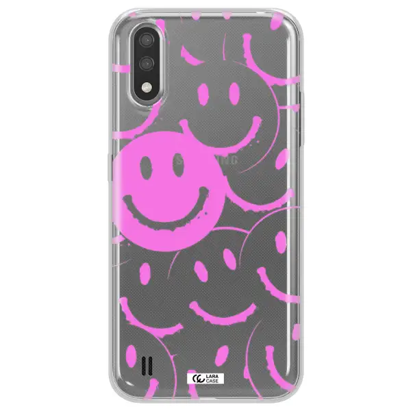 Smile Purple Samsung A01 Clear TPU Case