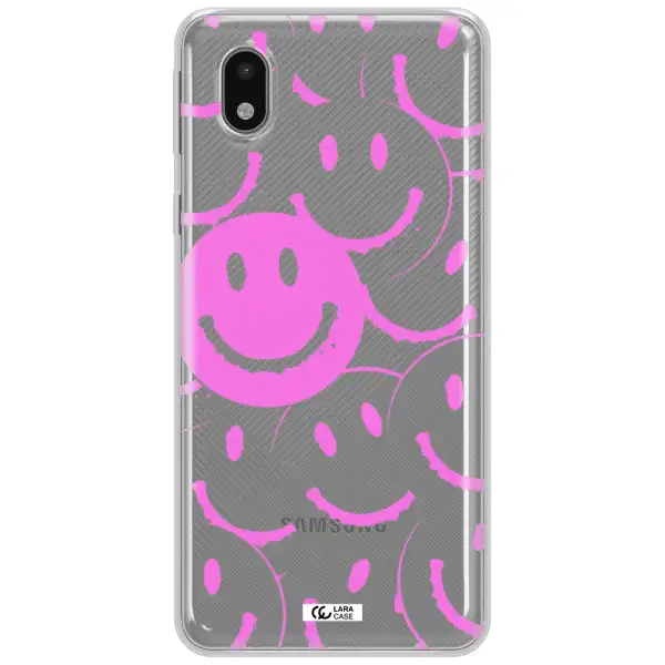 Smile Purple Samsung A01 Core Clear Tpu Case