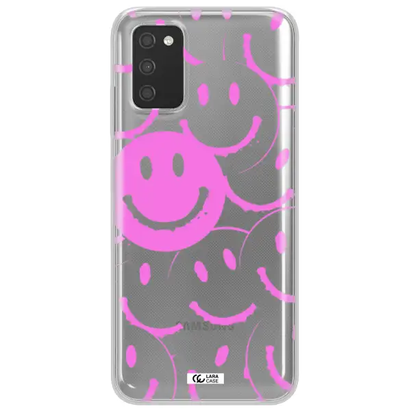 Smile Purple Samsung A03S Clear TPU Case