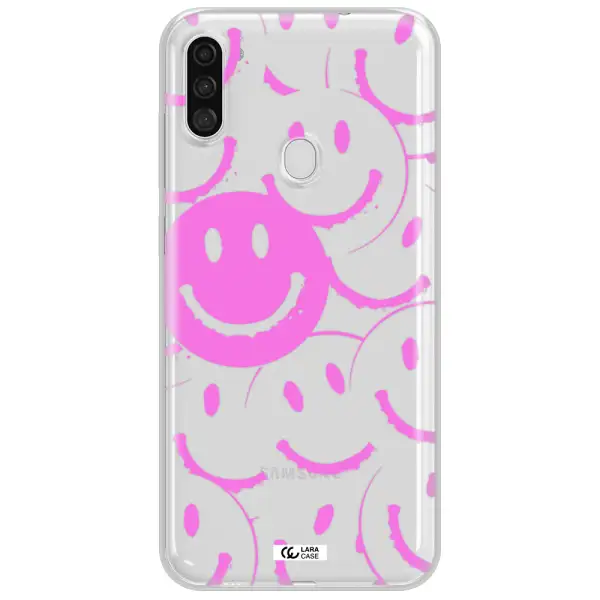 Smile Purple Samsung A11 Clear TPU Case