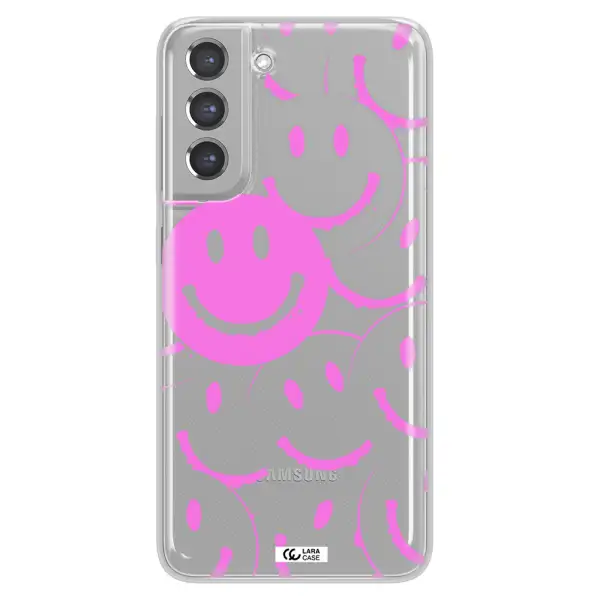 Smile Purple Samsung A21 Fe Clear TPU Case