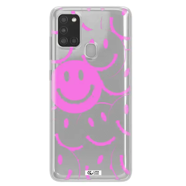 Smile Purple Samsung A21S Clear TPU Case