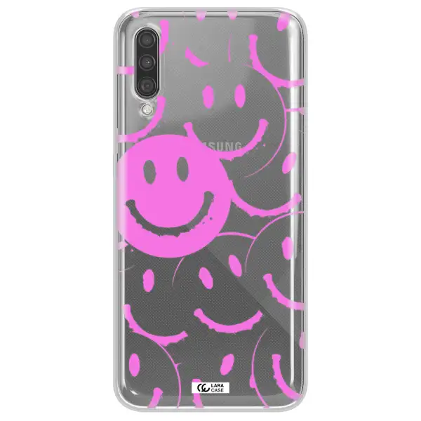 Smile Purple Samsung A30S Clear TPU Case