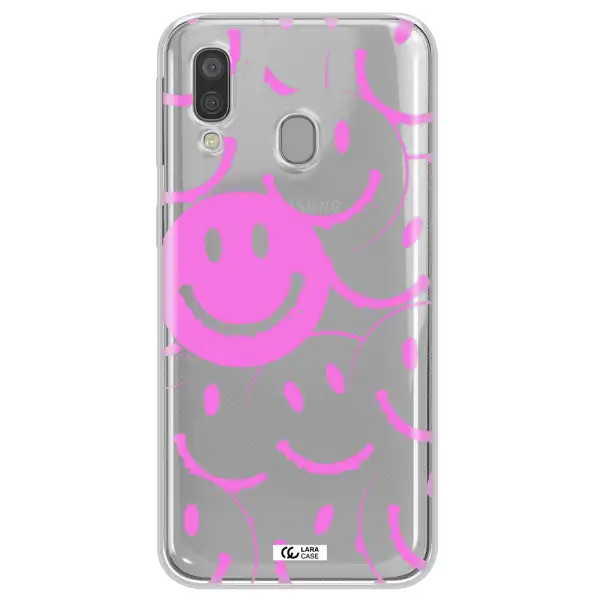Smile Purple Samsung A40 Clear TPU Case