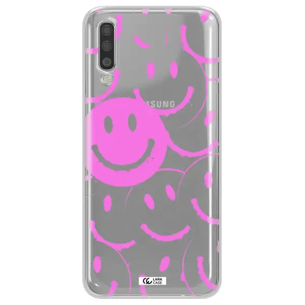 Smile Purple Samsung A70 Clear TPU Case
