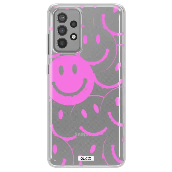 Smile Purple Samsung A72 Clear TPU Case