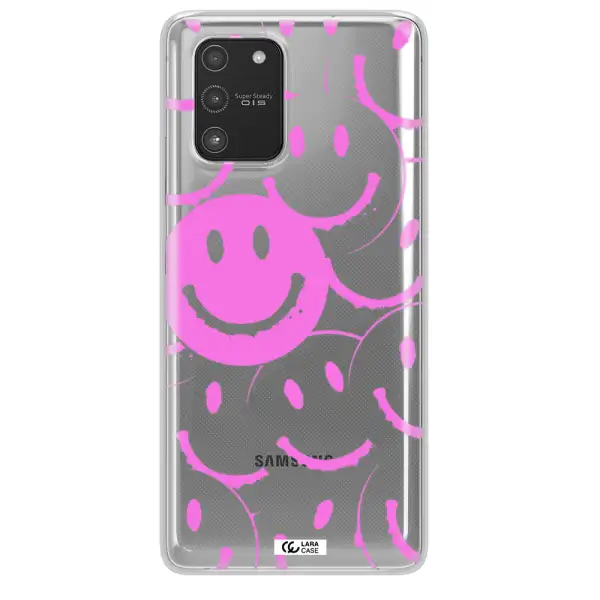 Smile Purple Samsung A91 Clear TPU Case