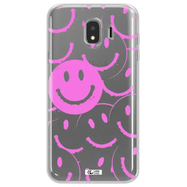 Smile Purple Samsung J4 Clear TPU Case
