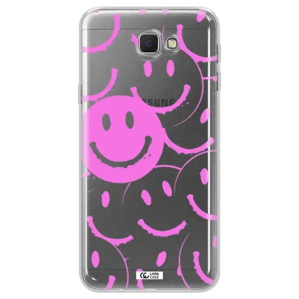 Smile Purple Samsung J5 Prime Clear TPU Case