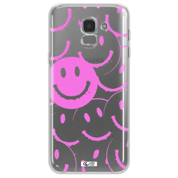 Smile Purple Samsung J6 Clear TPU Case