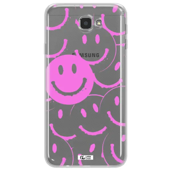 Smile Purple Samsung J7 Prim Clear TPU Case