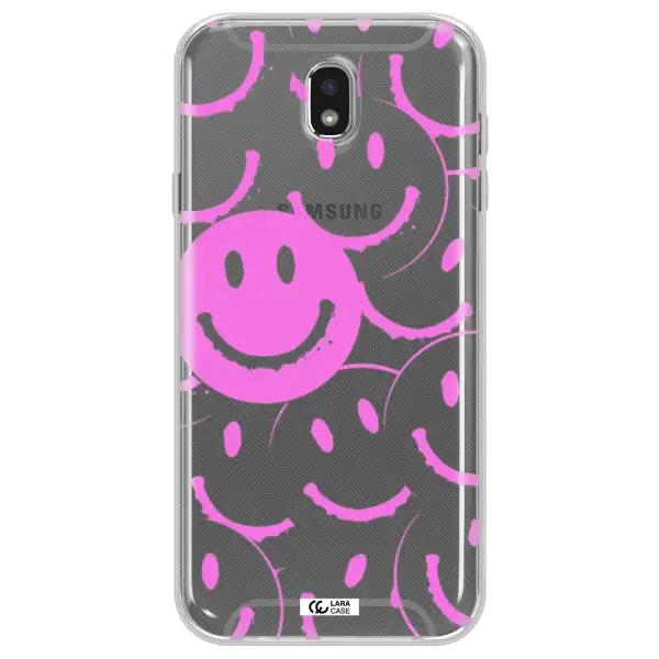 Smile Purple Samsung J7 Pro Clear TPU Case