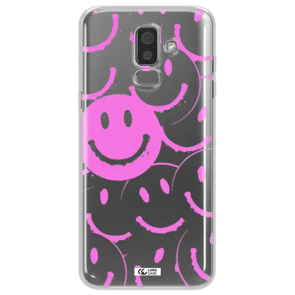 Smile Purple Samsung J8 Clear TPU Case