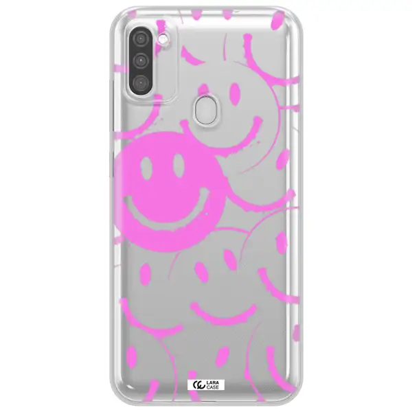 Smile Purple Samsung M11 Clear TPU Case