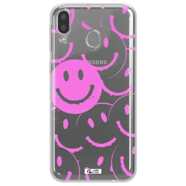Smile Purple Samsung M20 Clear TPU Case