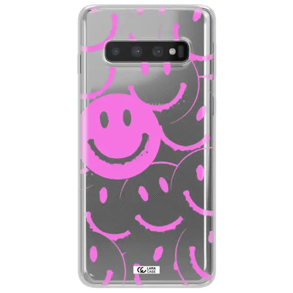 Smile Purple Samsung S10 Clear TPU Case
