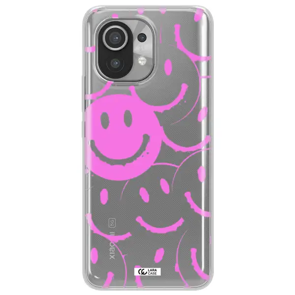 Smile Purple Xiaomi Mi 11 Clear TPU Case