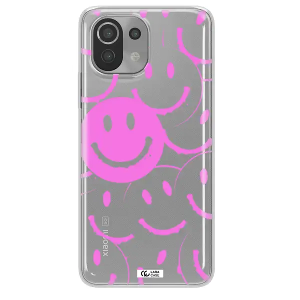 Smile Purple Xiaomi Mi 11 Lite Clear TPU Case
