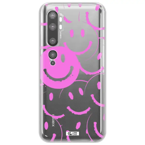 Smile Purple Xiaomi Mi Note 10 Clear TPU Case