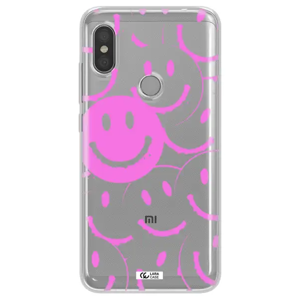 Smile Purple Xiaomi Redmi Note 6 Pro Clear TPU Case