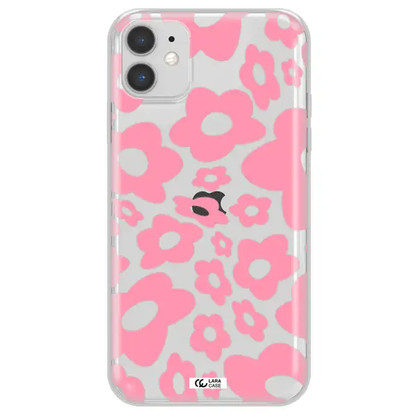 Five Petal Pink Flower Apple iPhone 11 Clear TPU Case