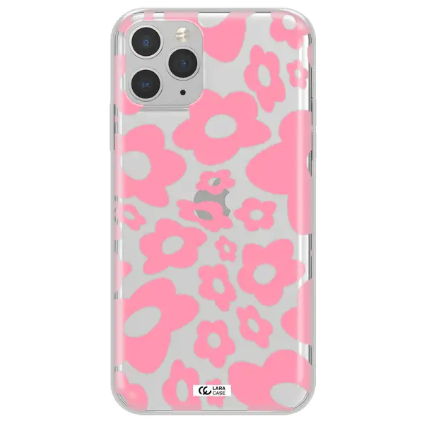 Five Petal Pink Flower Apple iPhone 11 pro Clear TPU Case
