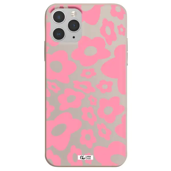 Five Petal Pink Flower Apple iPhone 11 pro max Silicone Stone Case
