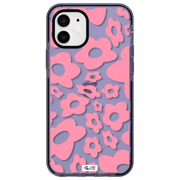 Five Petal Pink Flower Apple iPhone 12 impact Lilac Case