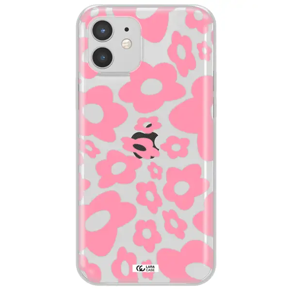 Five Petal Pink Flower Apple iPhone 12 mini Clear TPU Case