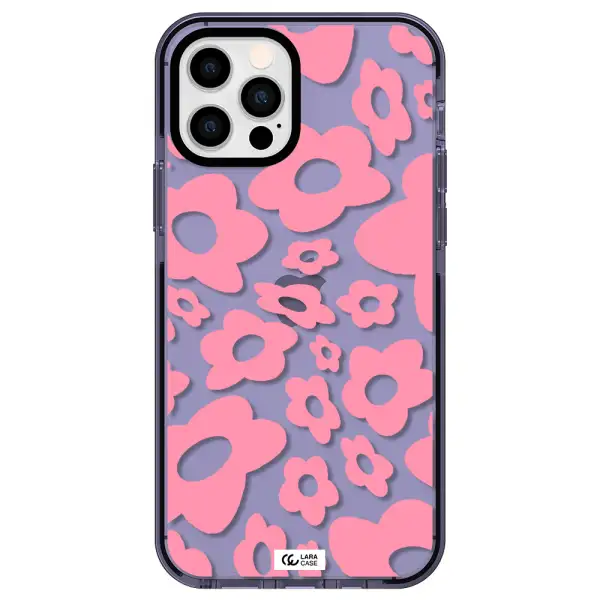 Five Petal Pink Flower Apple iPhone 12 pro impact Lilac Case
