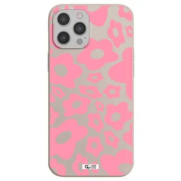 Five Petal Pink Flower Apple iPhone 12 pro max Silicone Stone Case