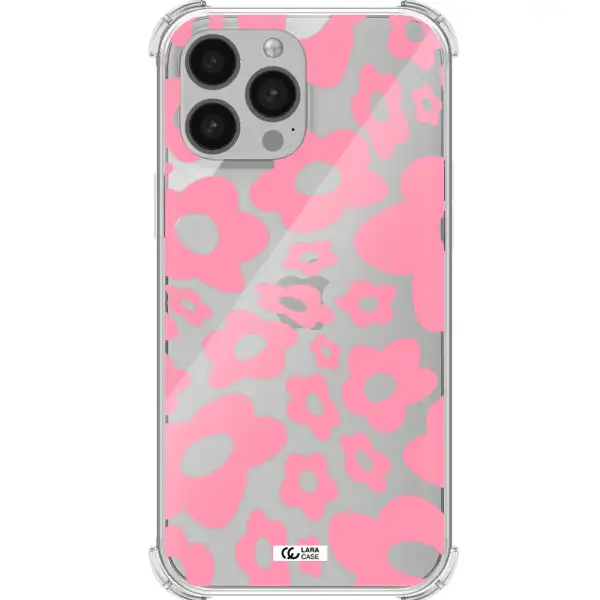 Five Petal Pink Flower Apple iPhone 13 Pro Max Clear PC Case