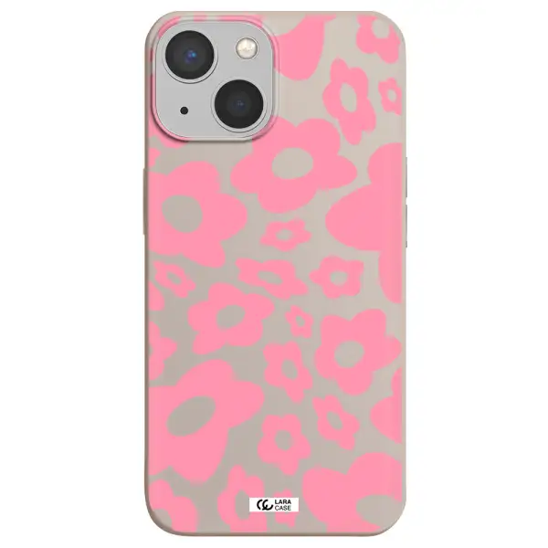 Five Petal Pink Flower Apple iPhone 13 Silicone Stone Case
