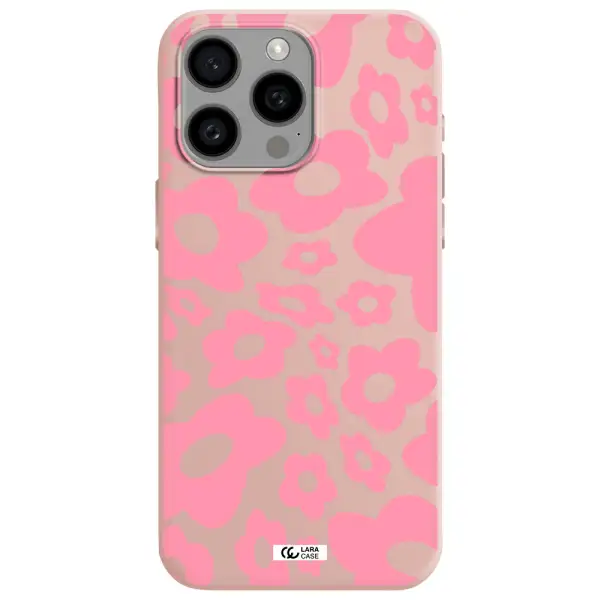 Five Petal Pink Flower Apple Iphone 15 Pro max Silicone pastel pink Case