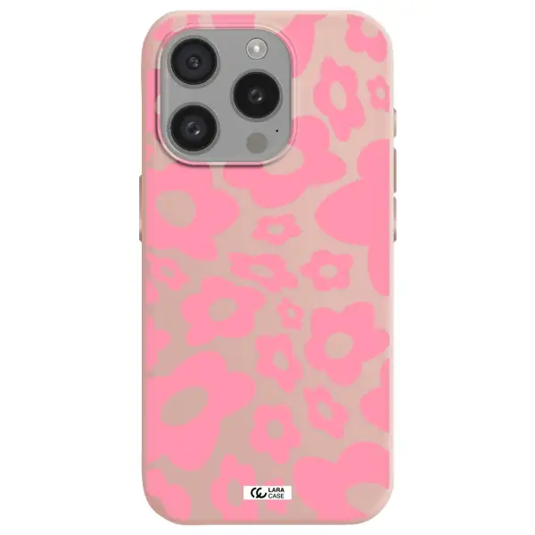 Five Petal Pink Flower Apple Iphone 15 Pro Silicone Pastel Pink Case