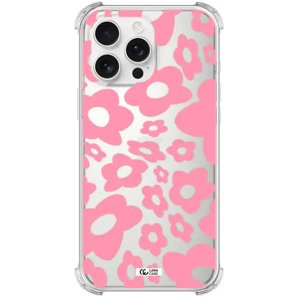 Five Petal Pink Flower Apple Iphone 16 Pro Max Clear Pc Case