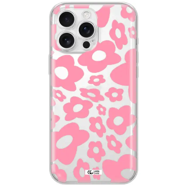 Five Petal Pink Flower Apple Iphone 16 Pro Max Clear Tpu Case