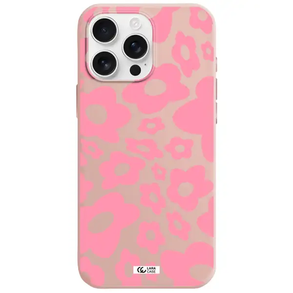 Five Petal Pink Flower Apple Iphone 16 Pro Max Silicone Pastel Pink Case