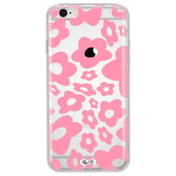 Five Petal Pink Flower Apple iPhone 6 plus Clear TPU Case
