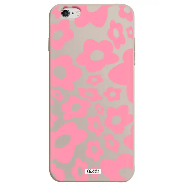 Five Petal Pink Flower Apple iPhone 6 plus Silicone Stone Case