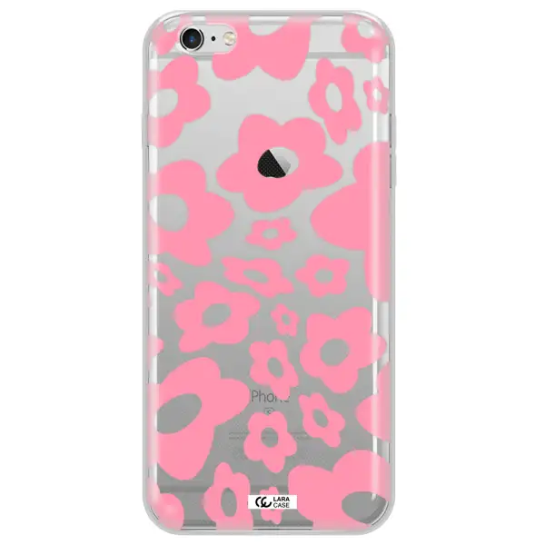 Five Petal Pink Flower Apple iPhone 6 s plus Clear TPU Case