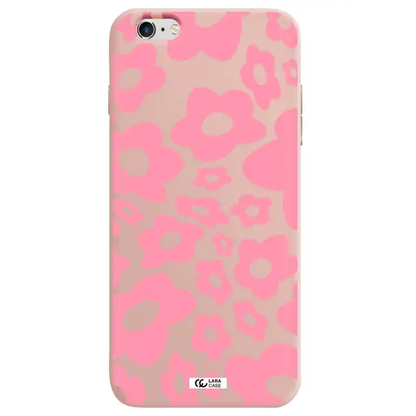 Five Petal Pink Flower Apple iPhone 6 s plus Silicone pastel pink Case