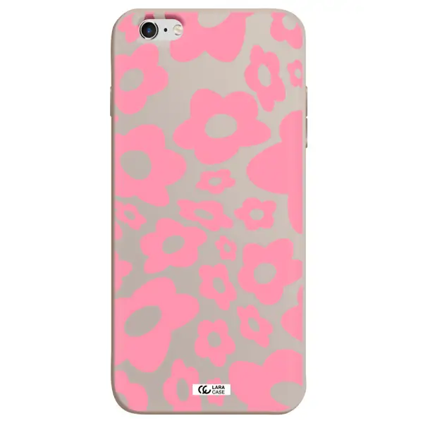 Five Petal Pink Flower Apple iPhone 6 s plus Silicone Stone Case